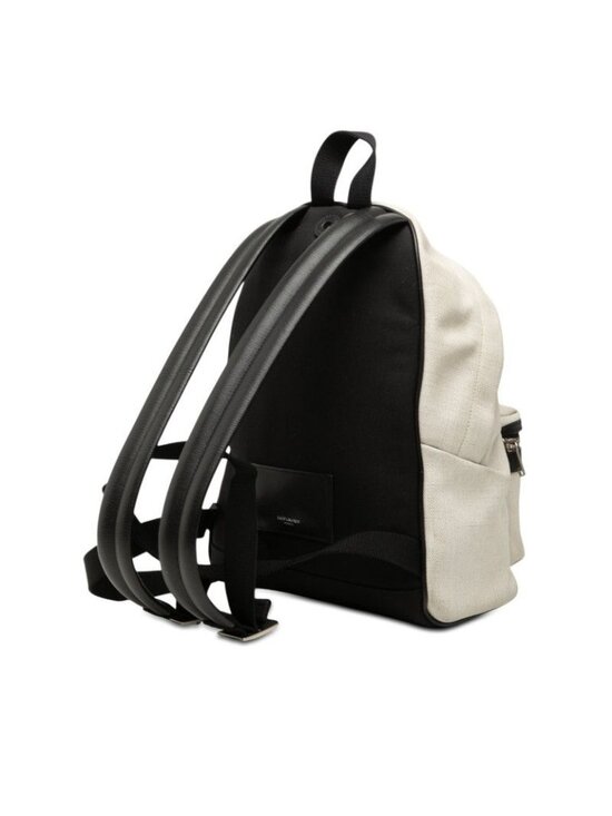 Saint Laurent Rive Gauche Backpack White Linen Leather